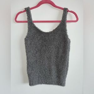 Skims Cozy Knit Tank Top, Gray, Size S/M